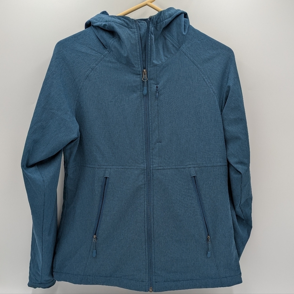 Kirkland Womens Softshell Blue Jacket Small Fleece Lined Outdoor Casual Normcore